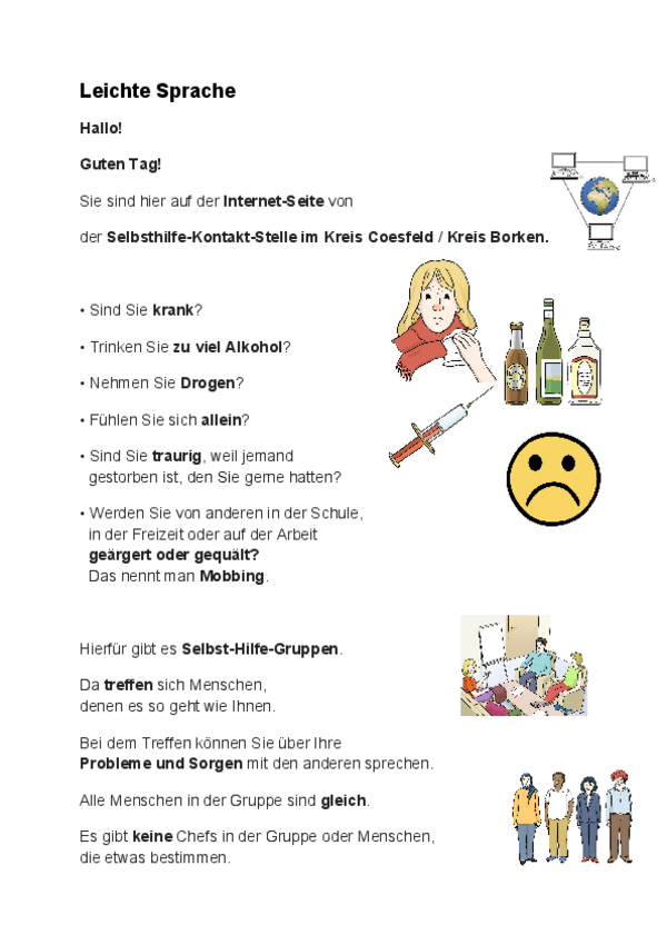 Die Selbsthilfe-Kontaktstelle in Leichter Sprache
